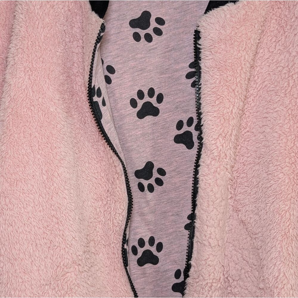 Disney Marie Pink Teddy Bomber Jacket XL Fuzzy Sherpa Kawaii Y2K Cozycore Zip - Picture 6 of 6